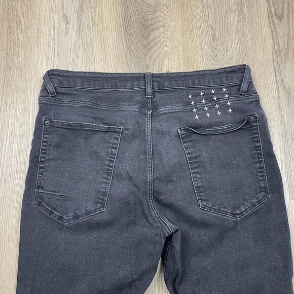 Ksubi Jeans Mens 34 Black Skinny Slim Fit Stretch Denim 5 Pocket Zip Fly Cross - Picture 8 of 12